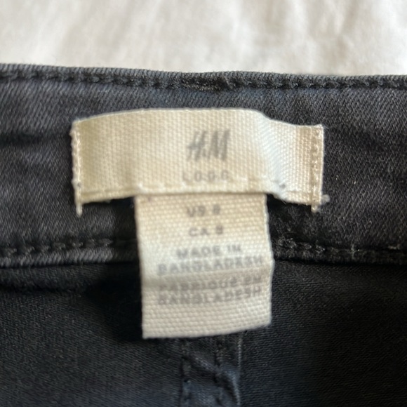 H&M LOGG Black Gray High Waisted Skinny Jeans Size 8 - Picture 8 of 14